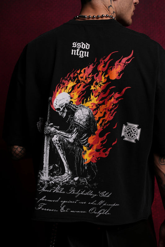 Darc Sport > Sacred Fire Grunge Raw Hem Box Cut Tee