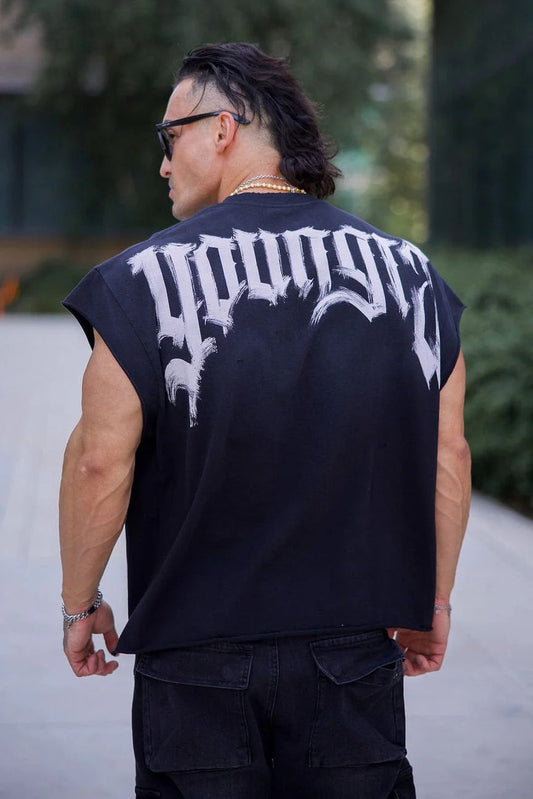 Youngla > Drop Shoulder Cut-Offs T-Shirt