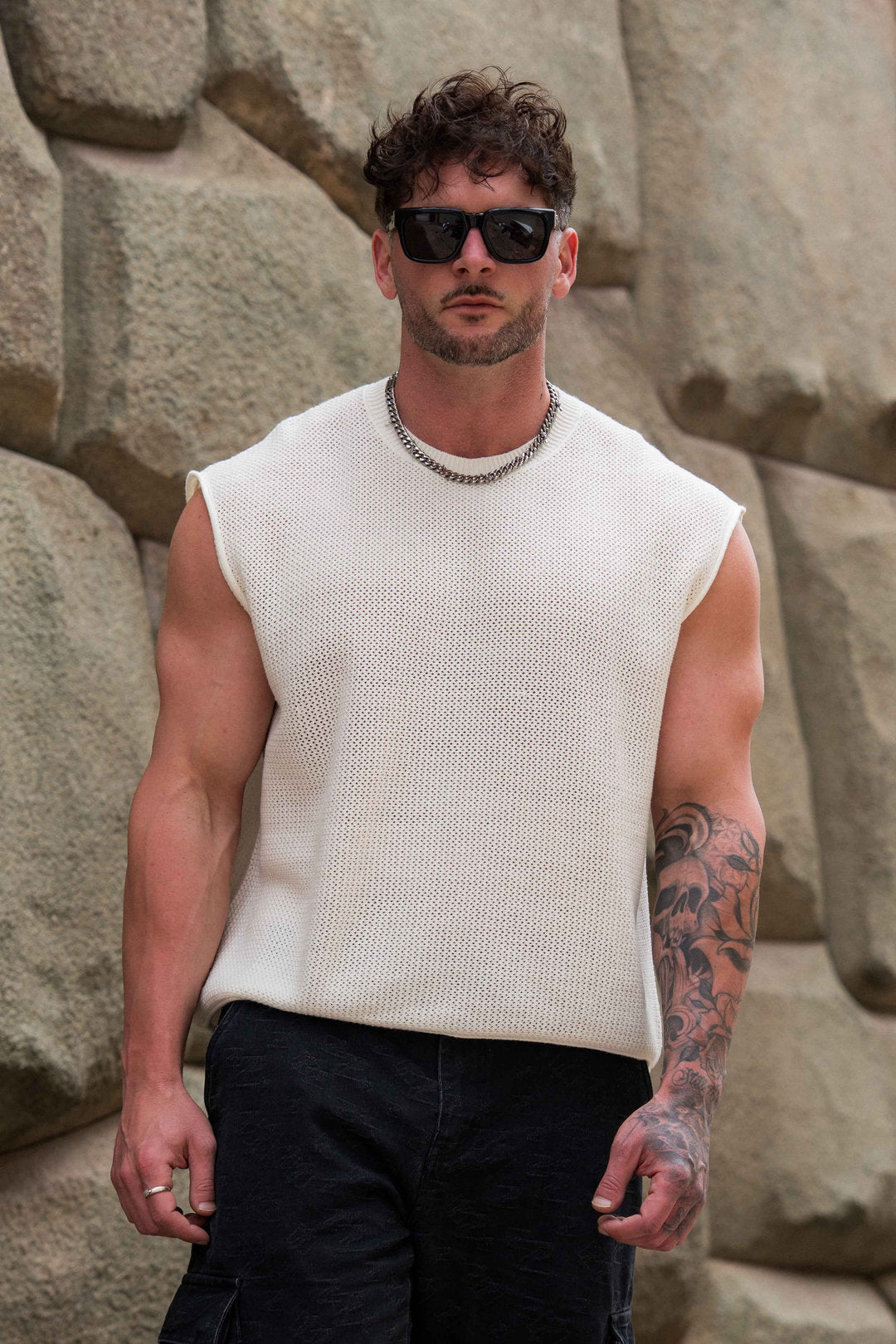 Youngla > Drop Shoulder Knit Cut-Off