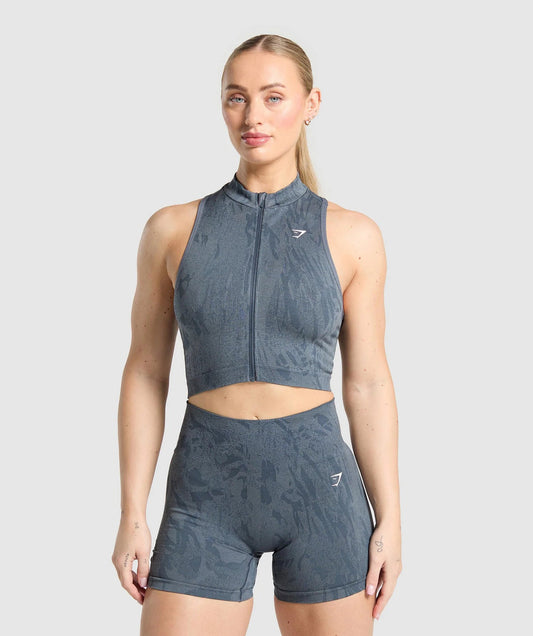 Gymshark > Adapt Camo Zip Up Crop Top