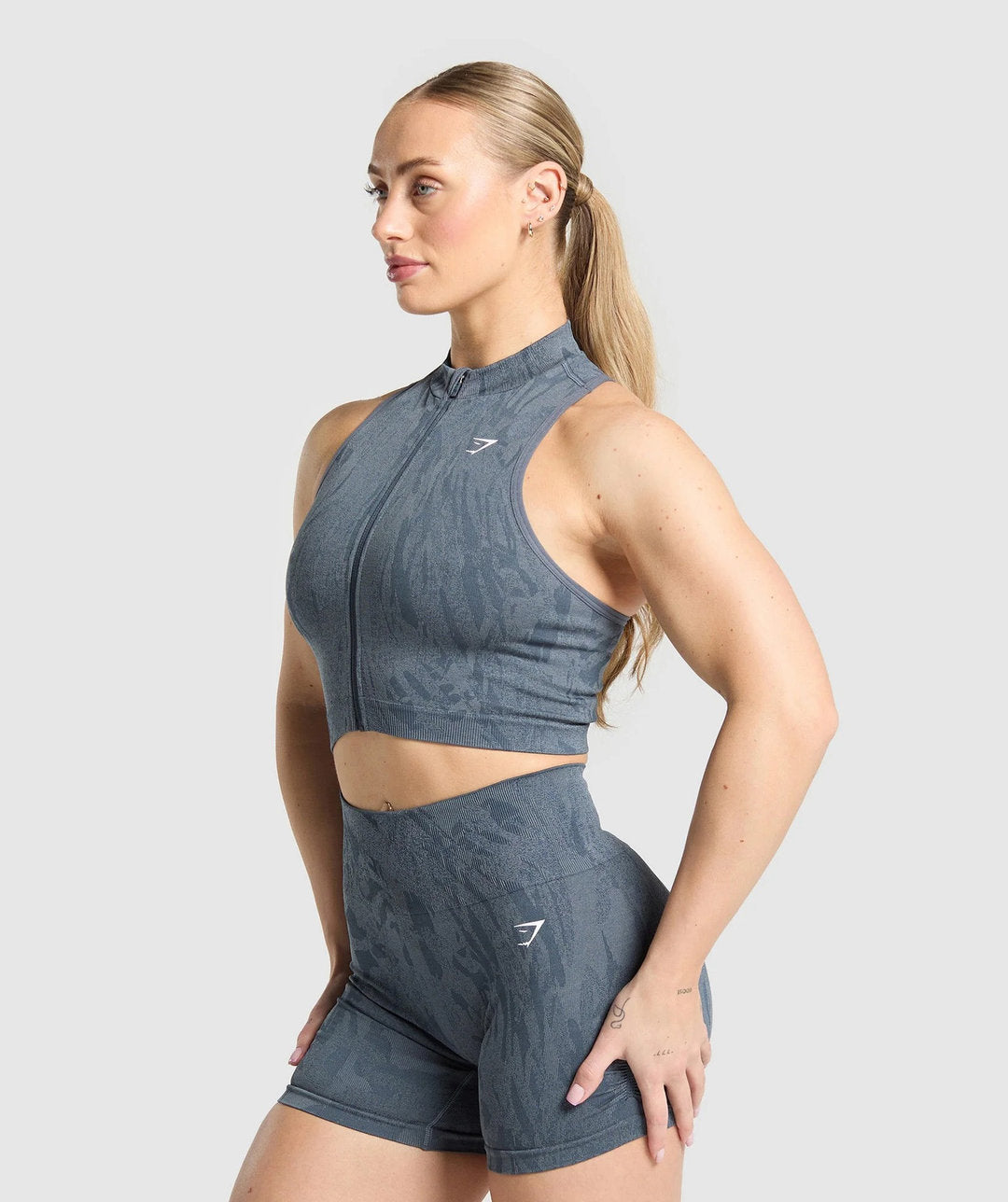 Gymshark > Adapt Camo Zip Up Crop Top