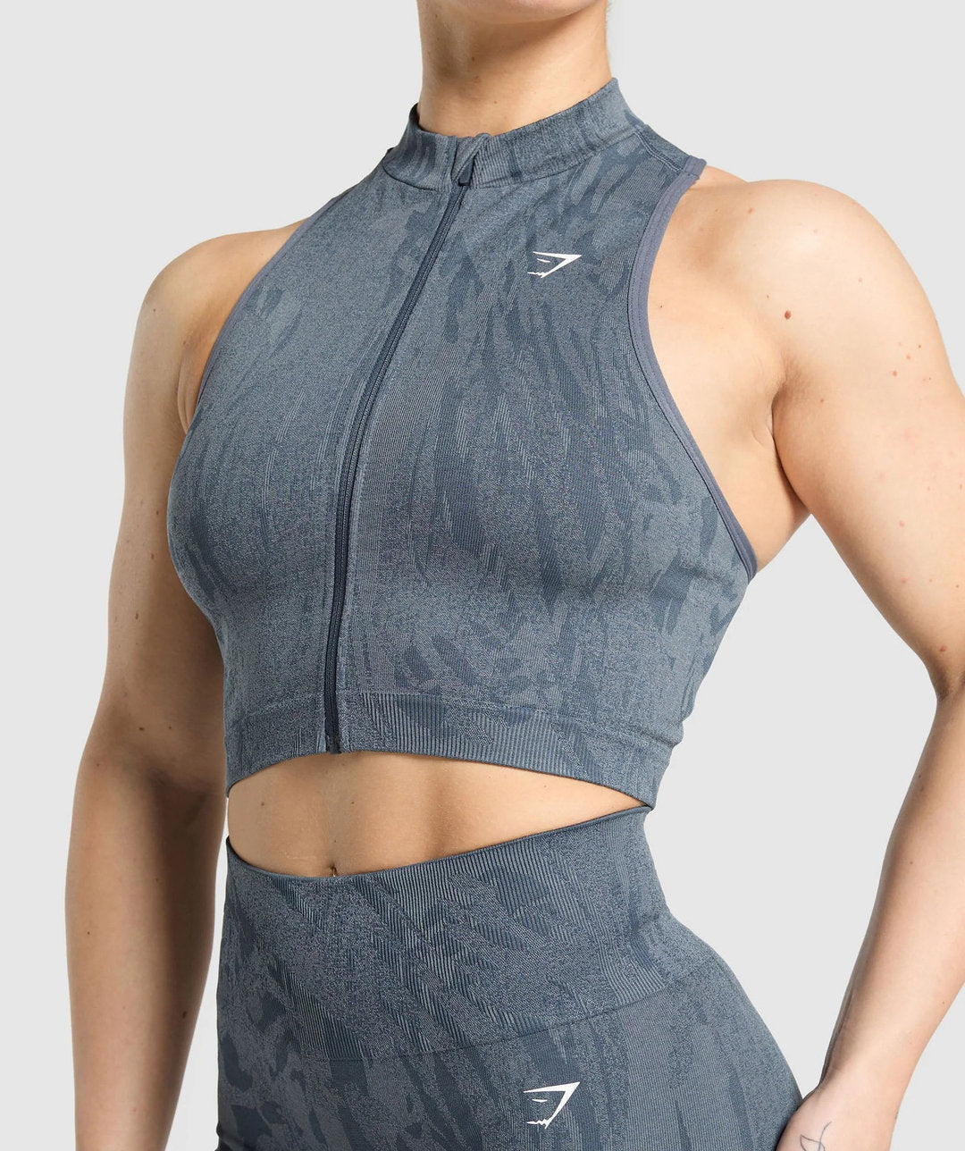 Gymshark > Adapt Camo Zip Up Crop Top