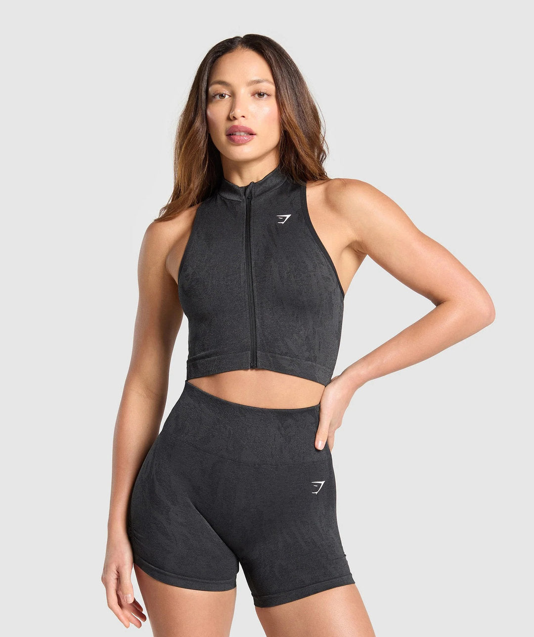 Gymshark > Adapt Camo Zip Up Crop Top