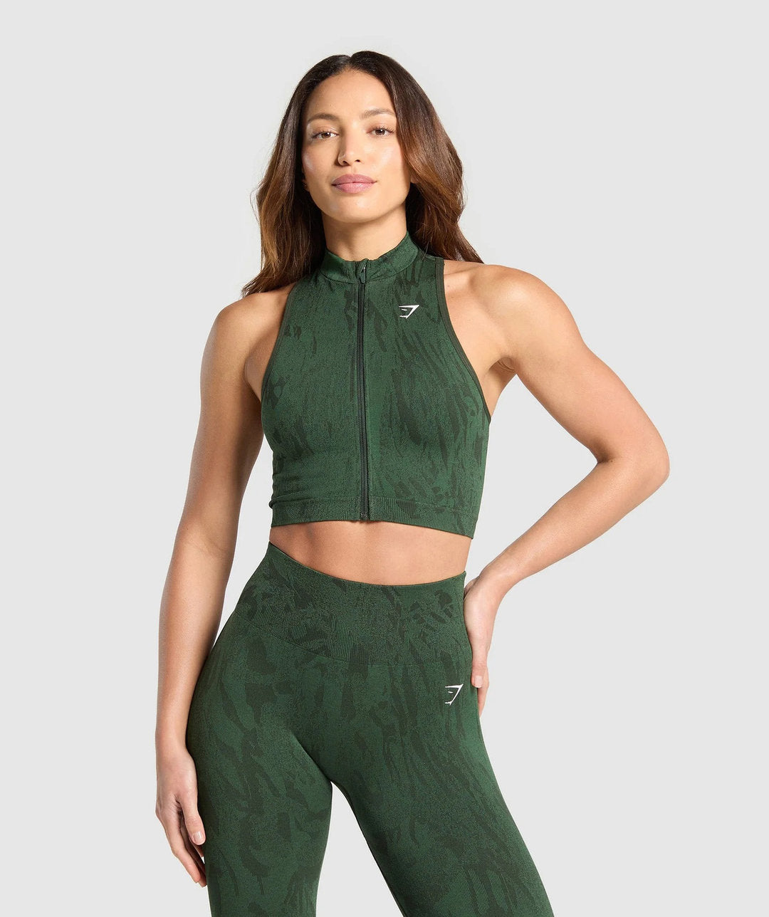 Gymshark > Adapt Camo Zip Up Crop Top