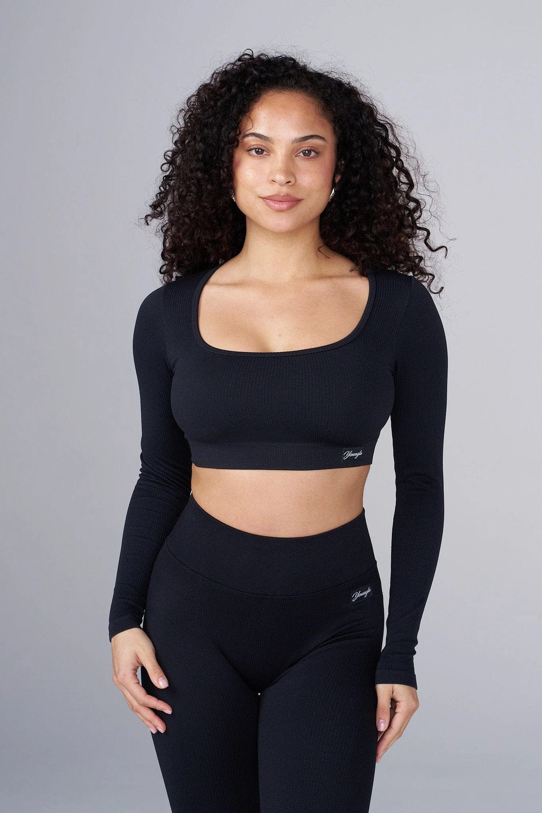 Youngla > Ribbed Seamless Longsleeve crop