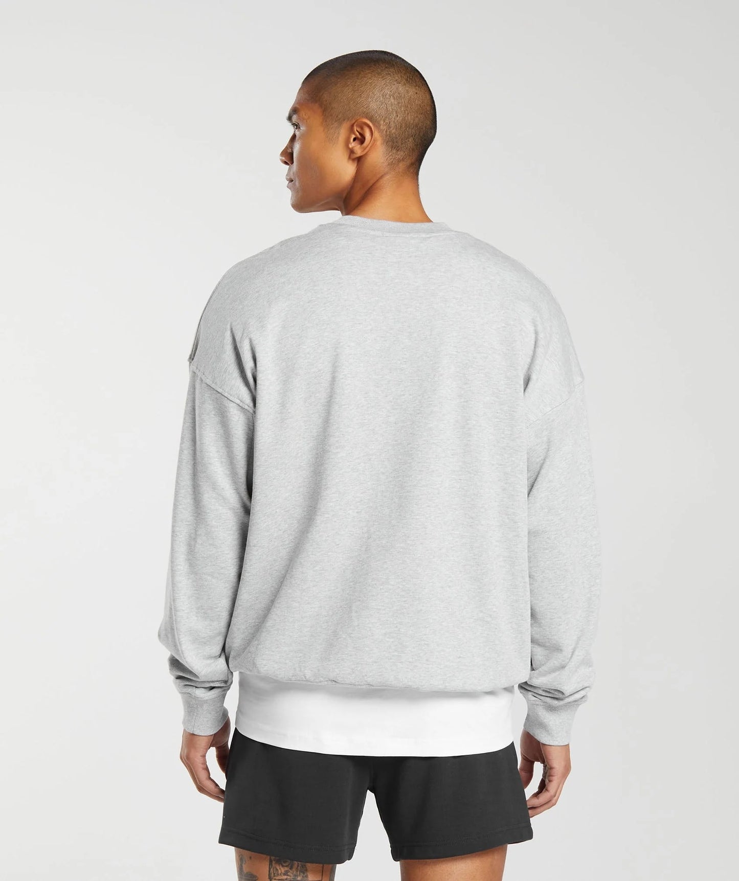 Gymshark > Rest Day Essential Crew > M > Light Grey Core Marl > Gymshark
