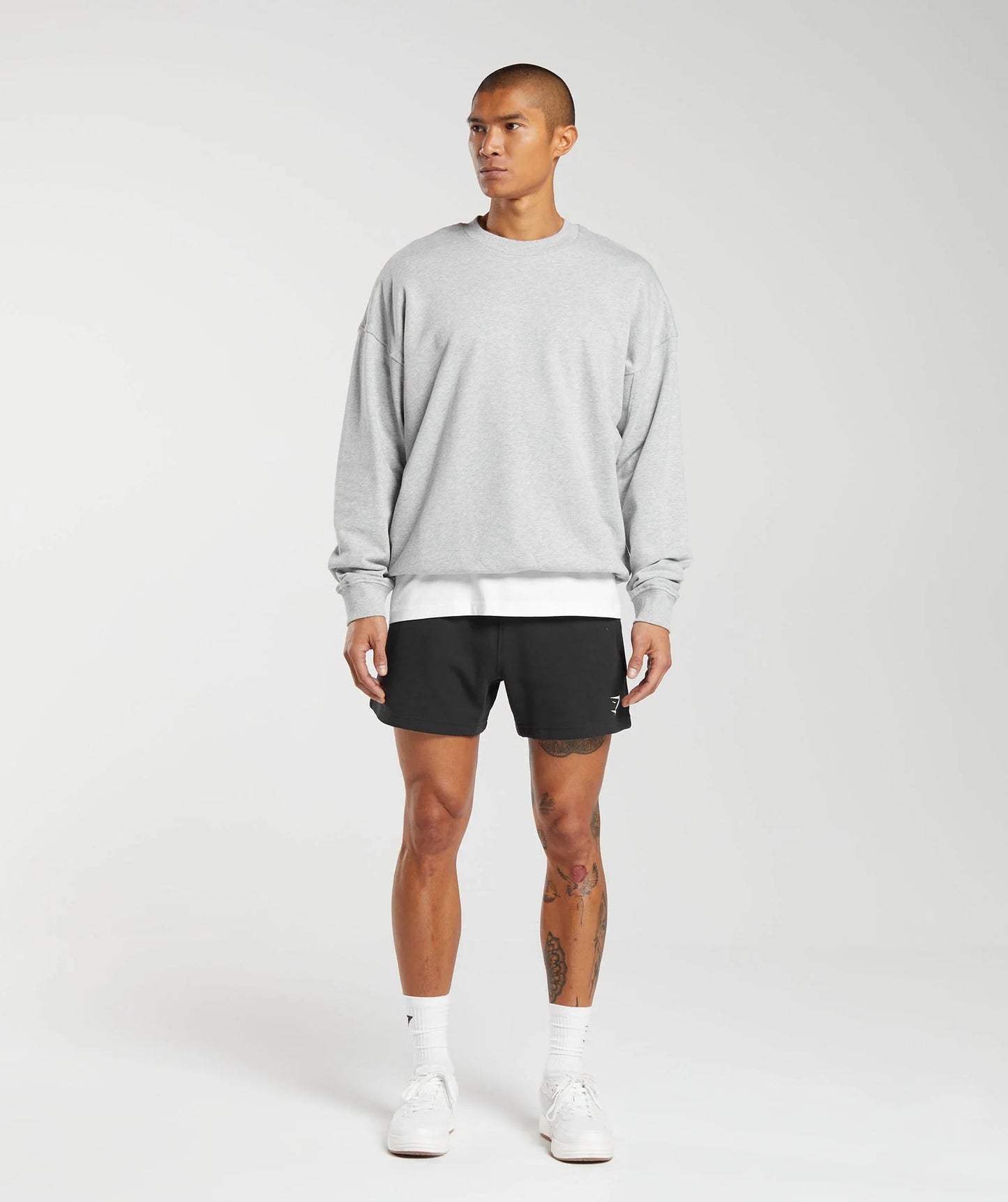 Gymshark > Rest Day Essential Crew > M > Light Grey Core Marl > Gymshark