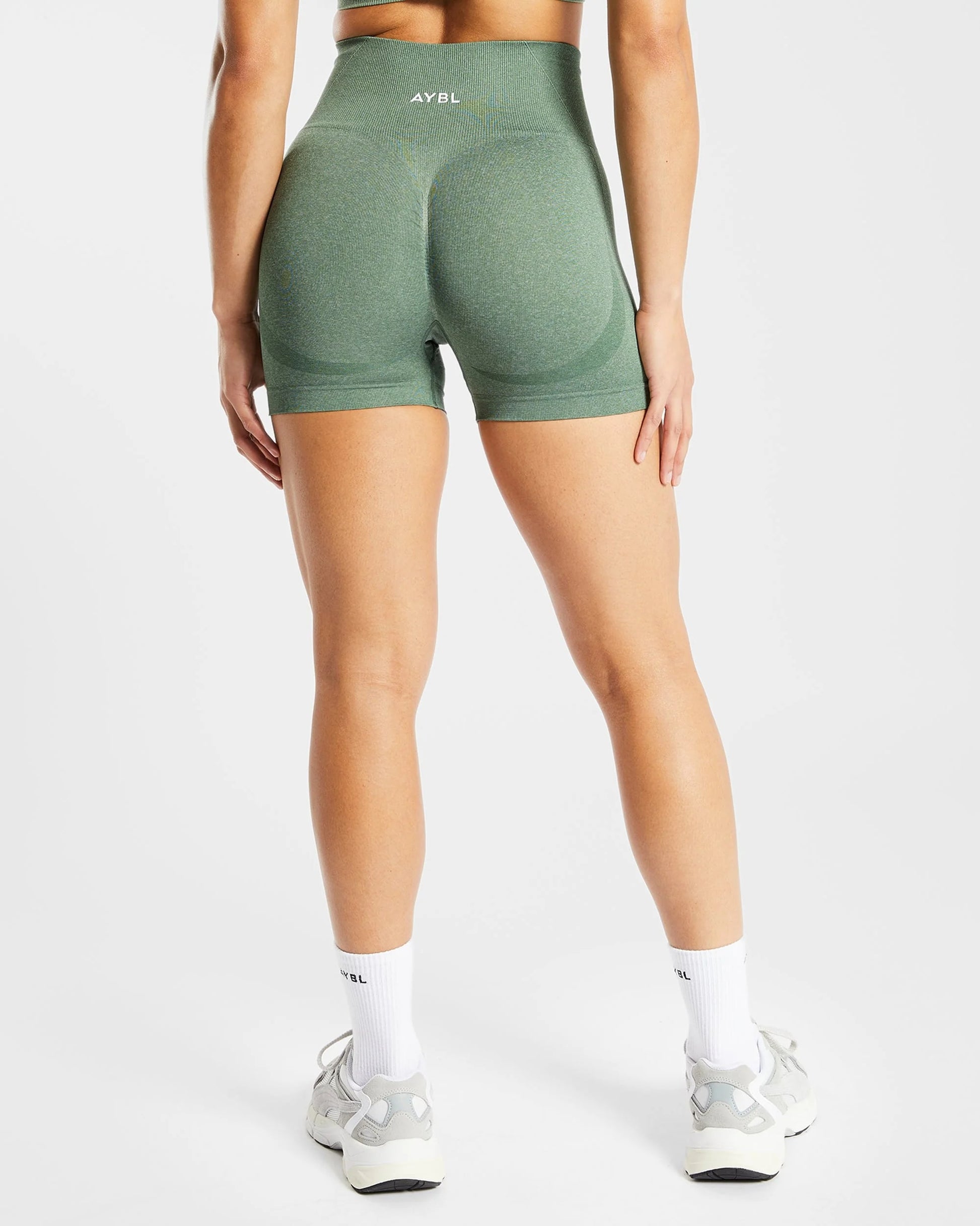 AYBL > Empower Seamless Shorts > M > Olive Marl > AYBL