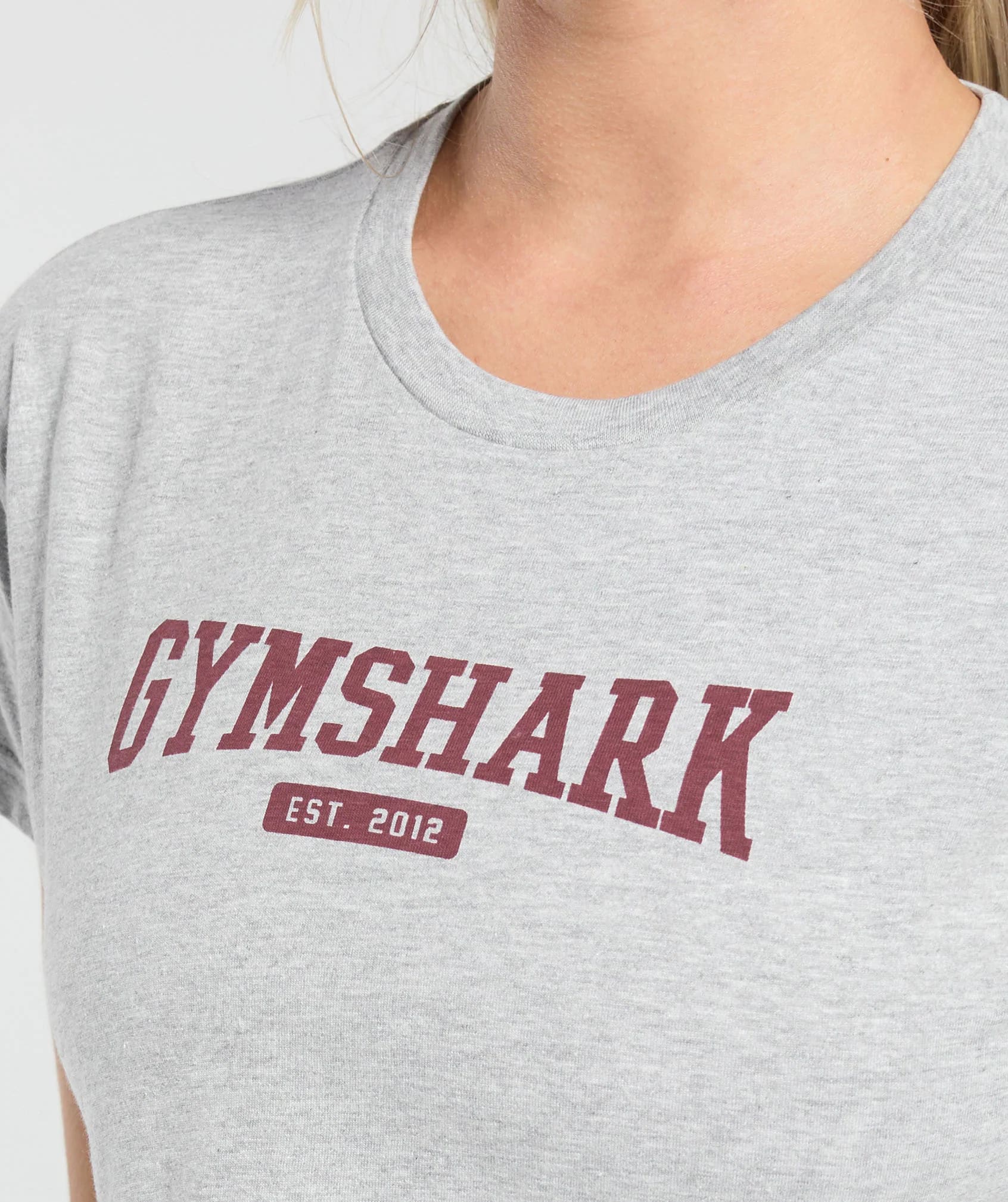Gymshark > Collegiate Lifestyle Crop Top > M > Light Grey Core Marl > Gymshark