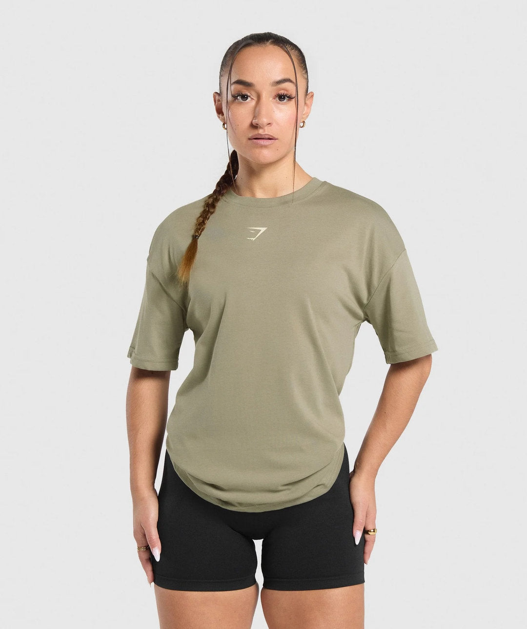 Gymshark > Power Oversized T-Shirt > S > Linen Brown > Gymshark