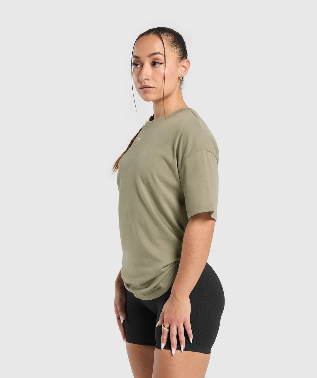 Gymshark > Power Oversized T-Shirt > S > Linen Brown > Gymshark
