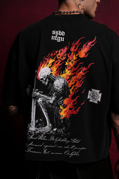 Darc Sport > Sacred Fire Grunge Raw Hem Box Cut Tee