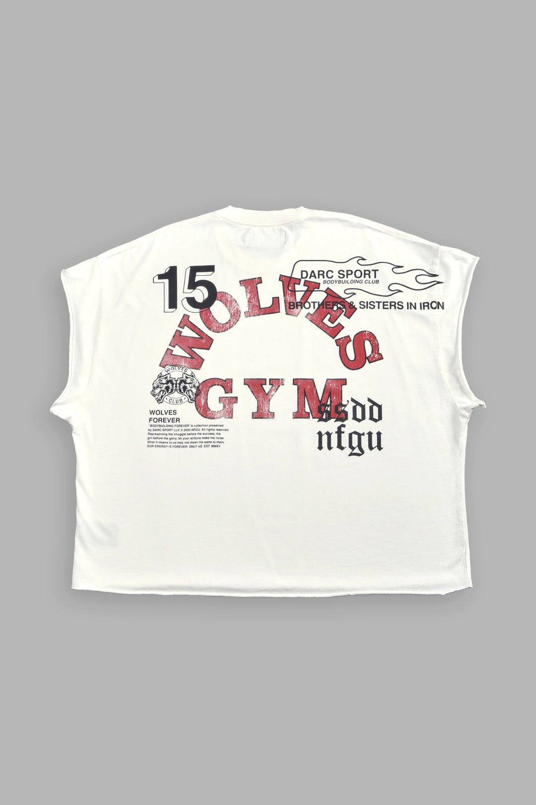 Darc Sport > Wolves Gym V2 Grunge Cut-Off Tee
