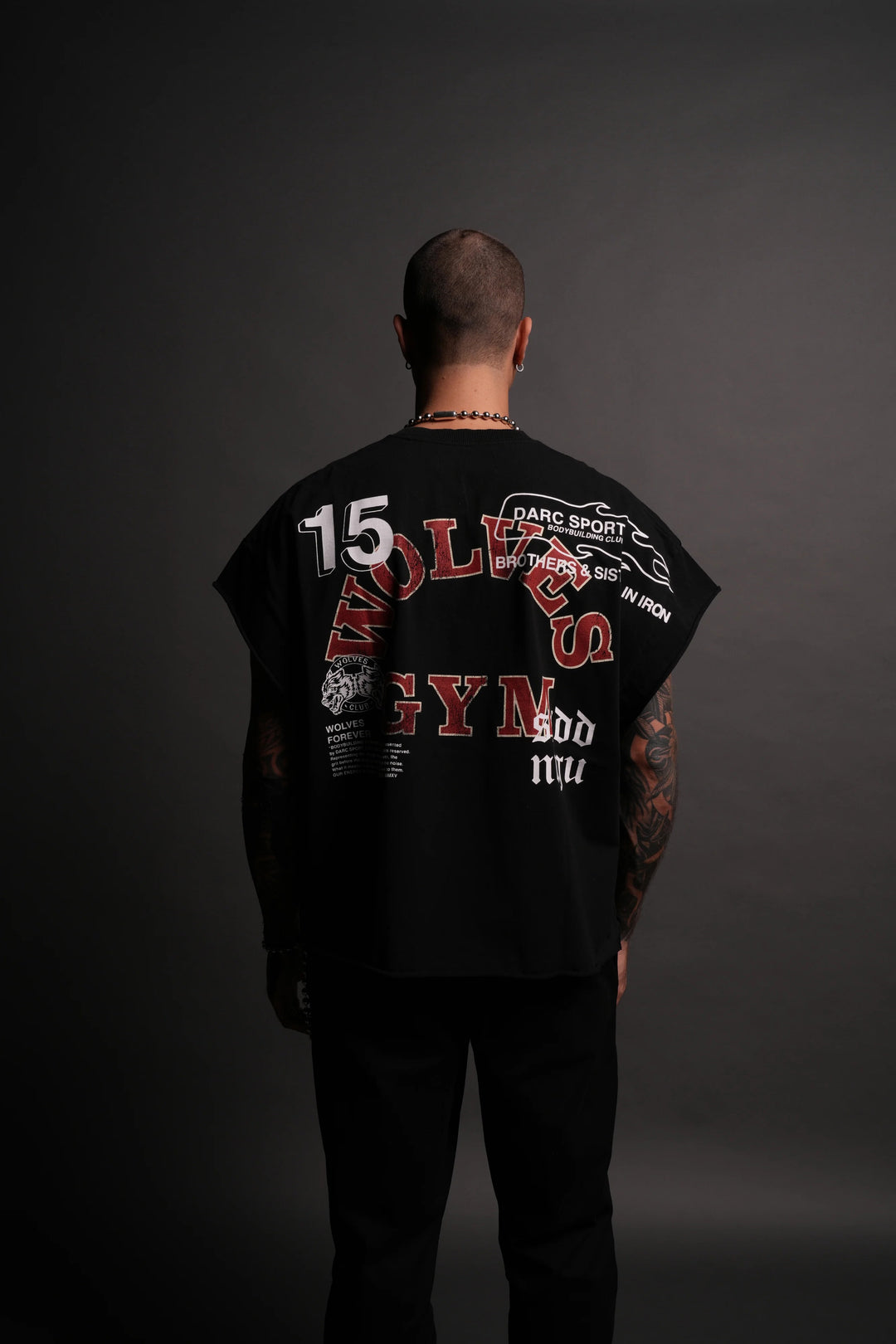 Darc Sport > Wolves Gym V2 Grunge Cut-Off Tee