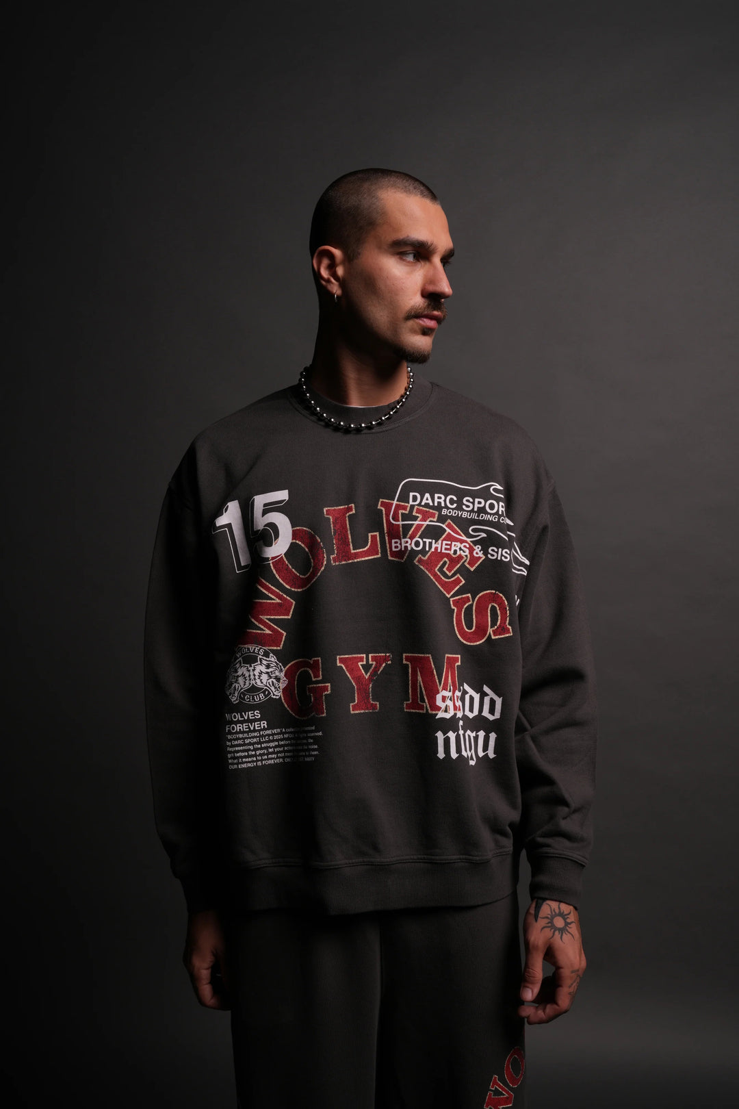 Darc Sport > Wolves Gym V2 Grunge Oversized Hoodie
