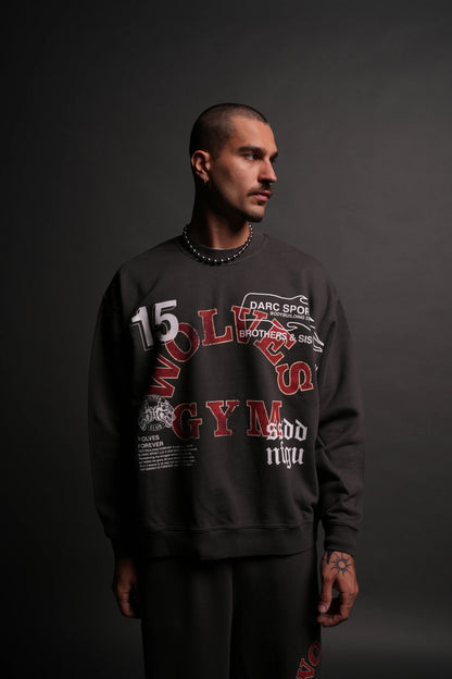 Darc Sport > Wolves Gym V2 Grunge Oversized Hoodie