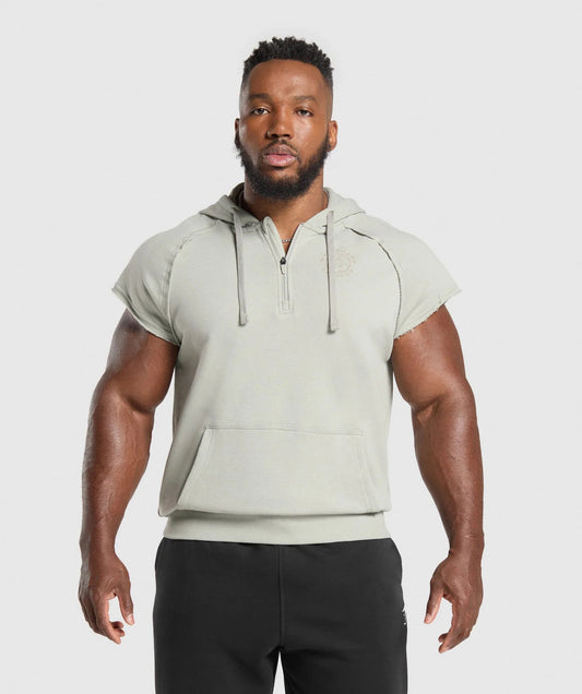 Gymshark > Legacy 1/4 Zip Cap Sleeve Hoodie