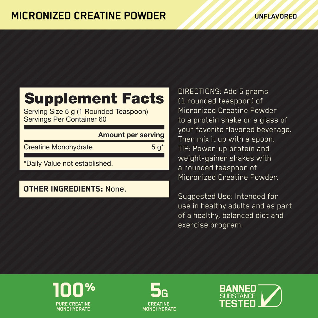 Optimum Nutrition > Micronized Creatine Powder: 60 porciones