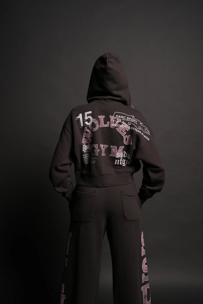 Darc Sport > Wolves Gym V2 Sage Cropped Zip Hoodie