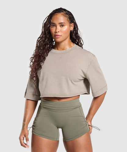 Gymshark > GSLC Washed Graphic Crop Top