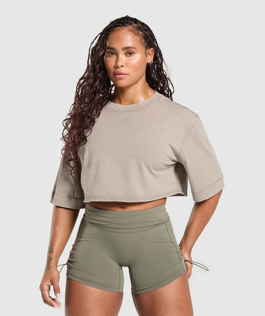Gymshark > GSLC Washed Graphic Crop Top