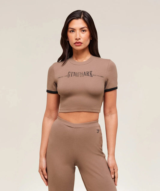 Gymshark > Ribbed Cotton Crop Top