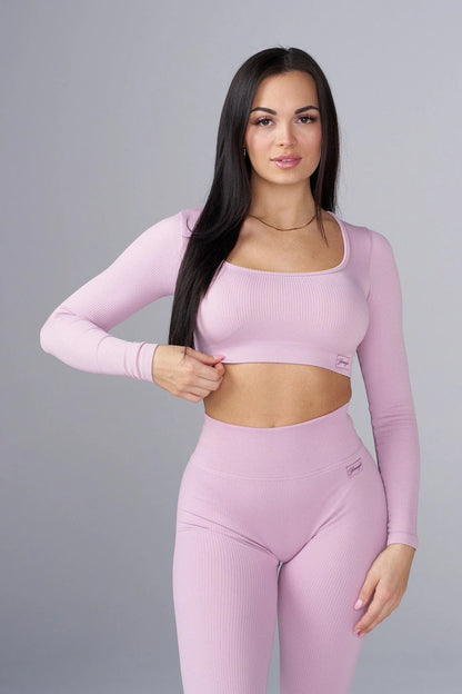 Youngla > Ribbed Seamless Longsleeve crop