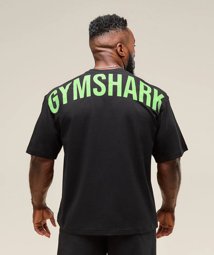 Gymshark > Power T-Shirt > L > Black/Energy Gelato Green > Gymshark