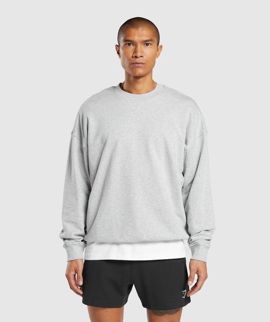 Gymshark > Rest Day Essential Crew > M > Light Grey Core Marl > Gymshark