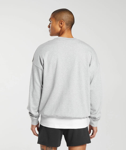 Gymshark > Rest Day Essential Crew > M > Light Grey Core Marl > Gymshark