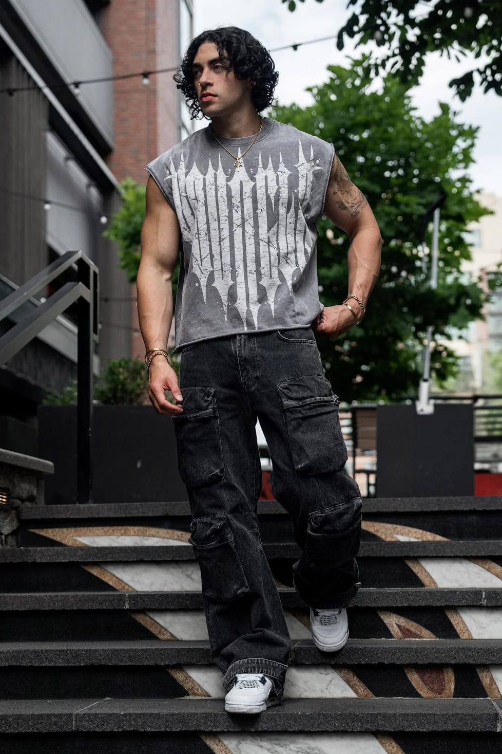 Youngla > Revenge Crop Cut-Off > L > Grey Wash > Youngla