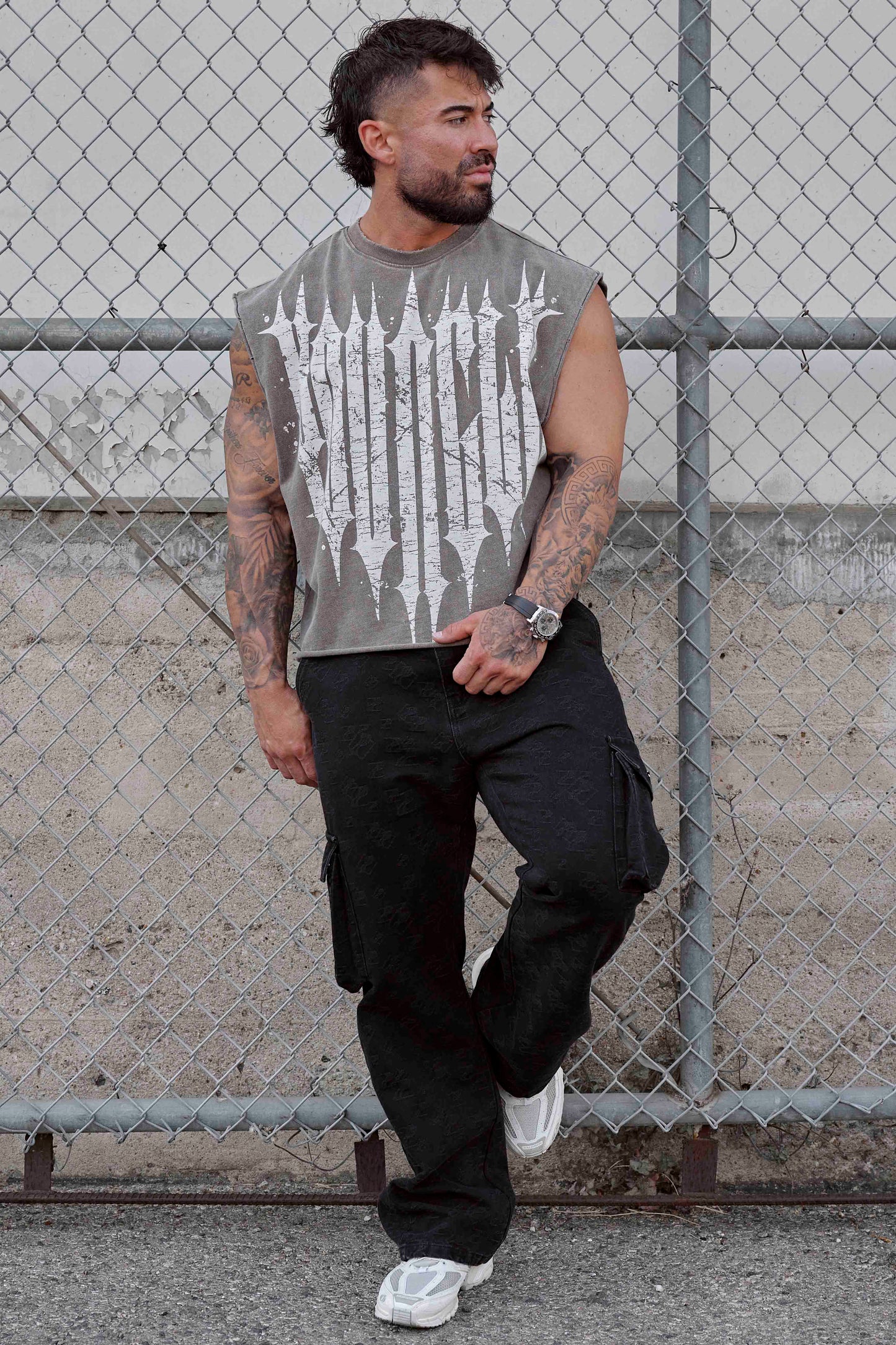 Youngla > Revenge Crop Cut-Off > L > Grey Wash > Youngla