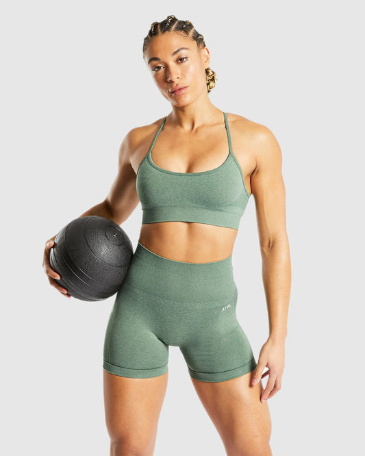 AYBL > Empower Seamless Shorts > M > Olive Marl > AYBL