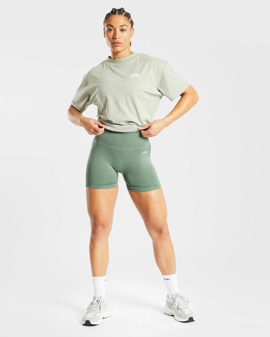 AYBL > Empower Seamless Shorts > M > Olive Marl > AYBL