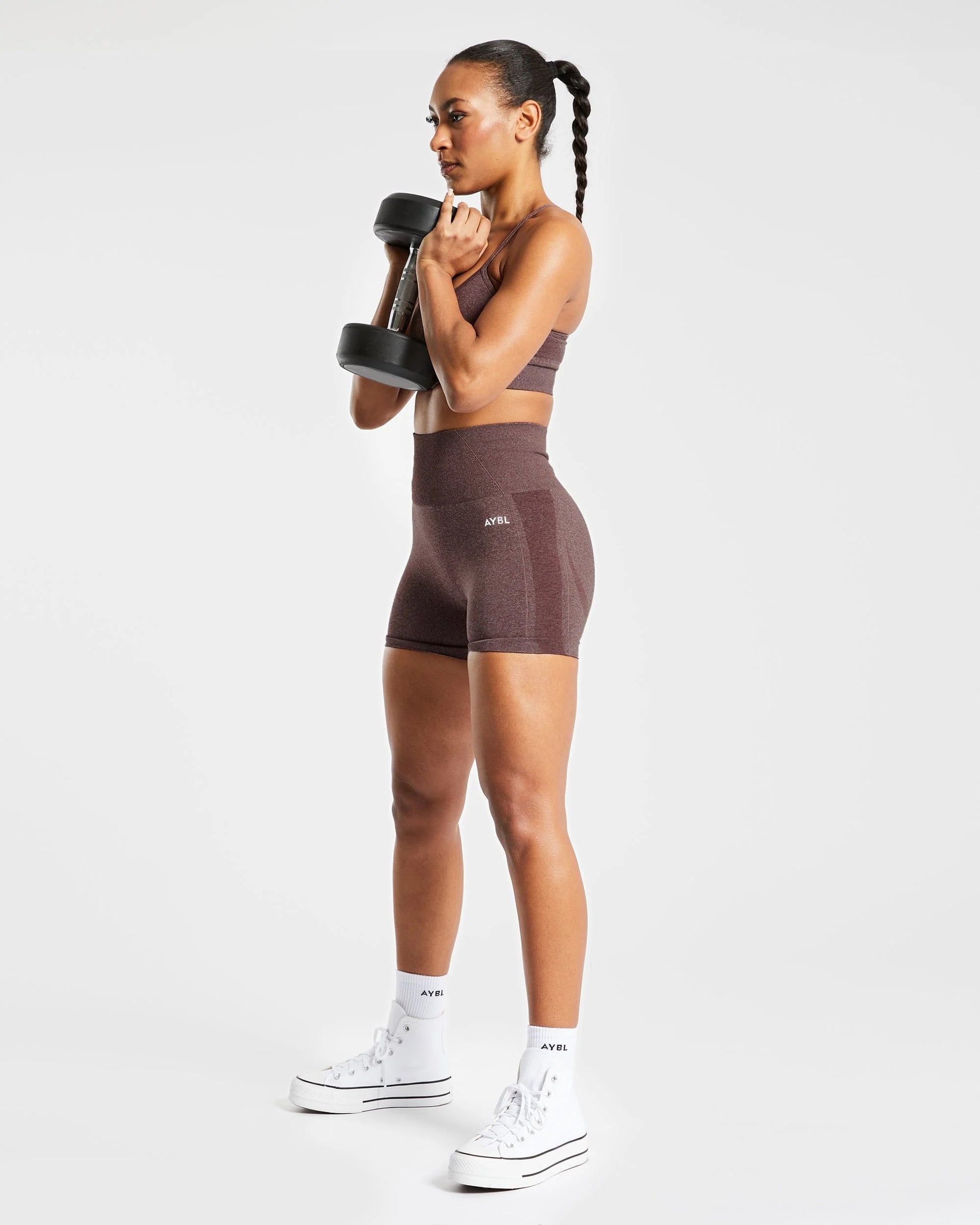 AYBL > Empower Seamless Shorts > S > Brown Marl > AYBL