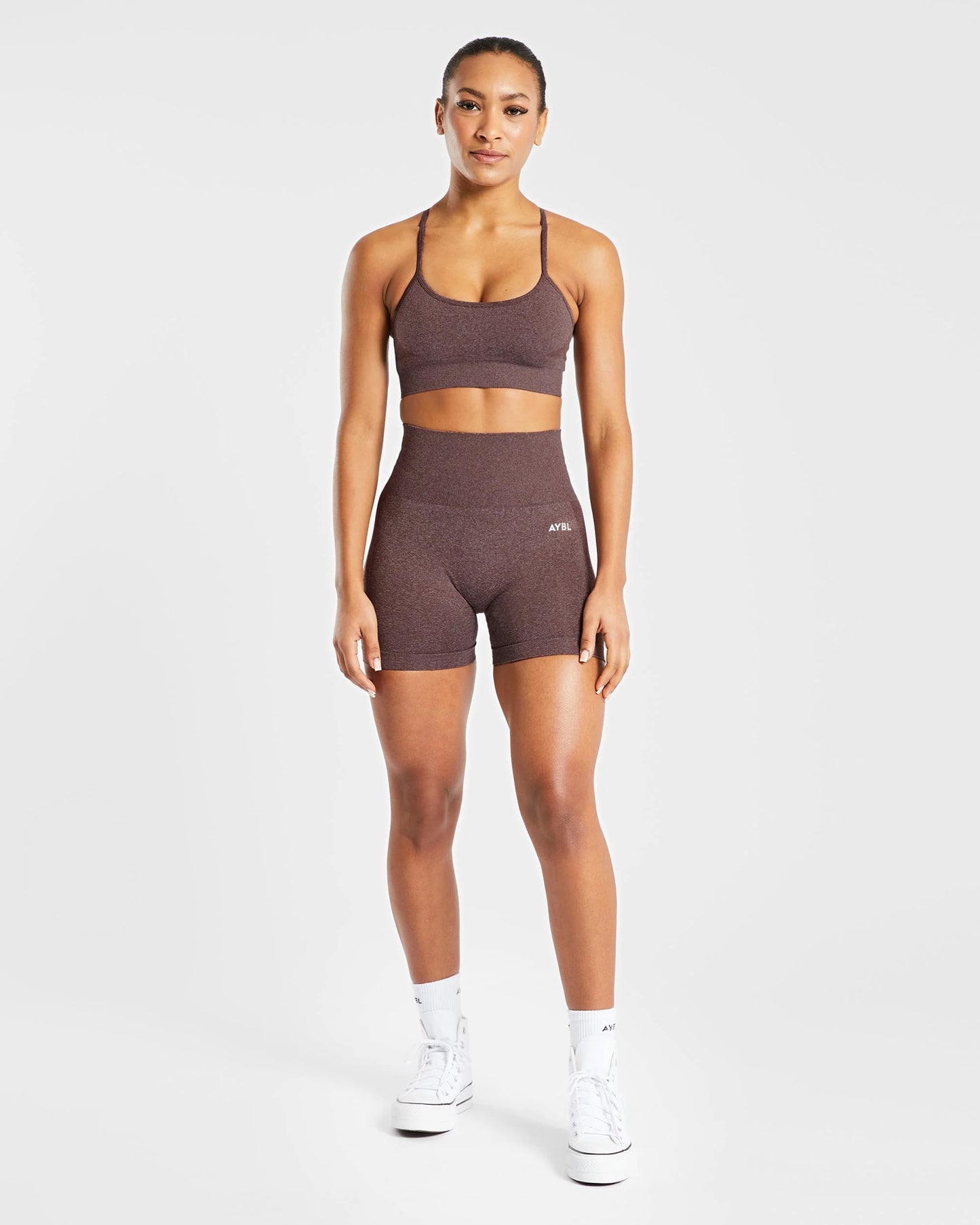 AYBL > Empower Seamless Shorts > S > Brown Marl > AYBL