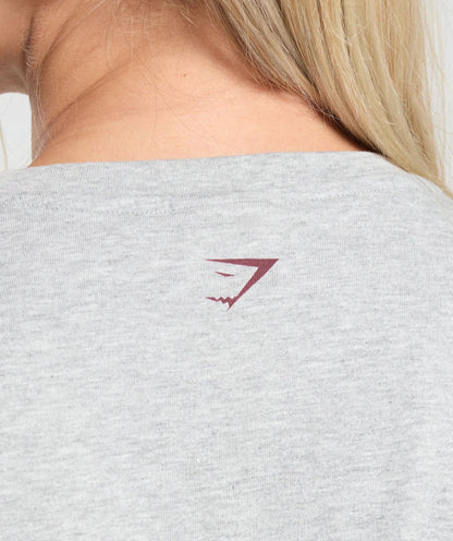 Gymshark > Collegiate Lifestyle Crop Top > M > Light Grey Core Marl > Gymshark
