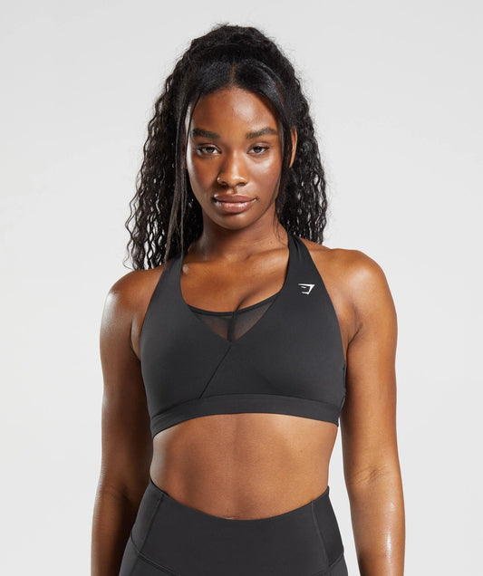 Gymshark > Crossover Sports Bra > XS > Black > Gymshark