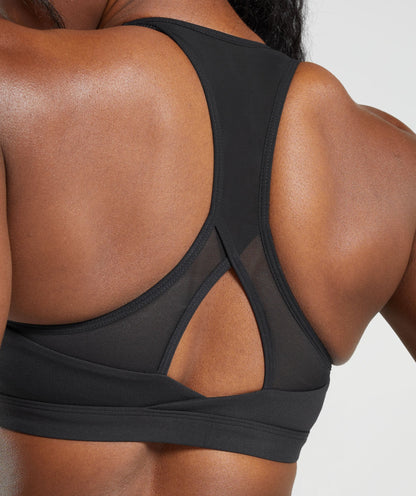 Gymshark > Crossover Sports Bra > XS > Black > Gymshark