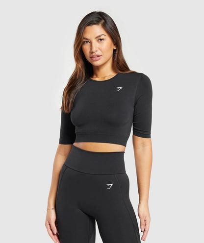 Gymshark > Everyday Seamless Crop Top > S > Black > Gymshark