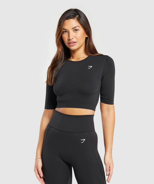 Gymshark > Everyday Seamless Crop Top > S > Black > Gymshark