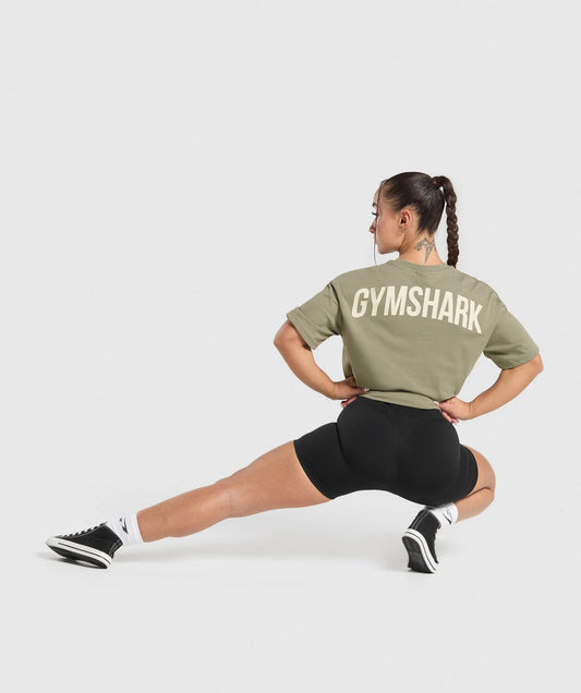 Gymshark > Power Oversized T-Shirt > S > Linen Brown > Gymshark
