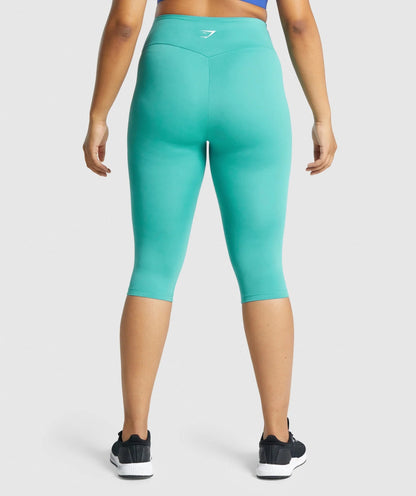 Gymshark > Training Cropped Leggings > S > Teal > Gymshark